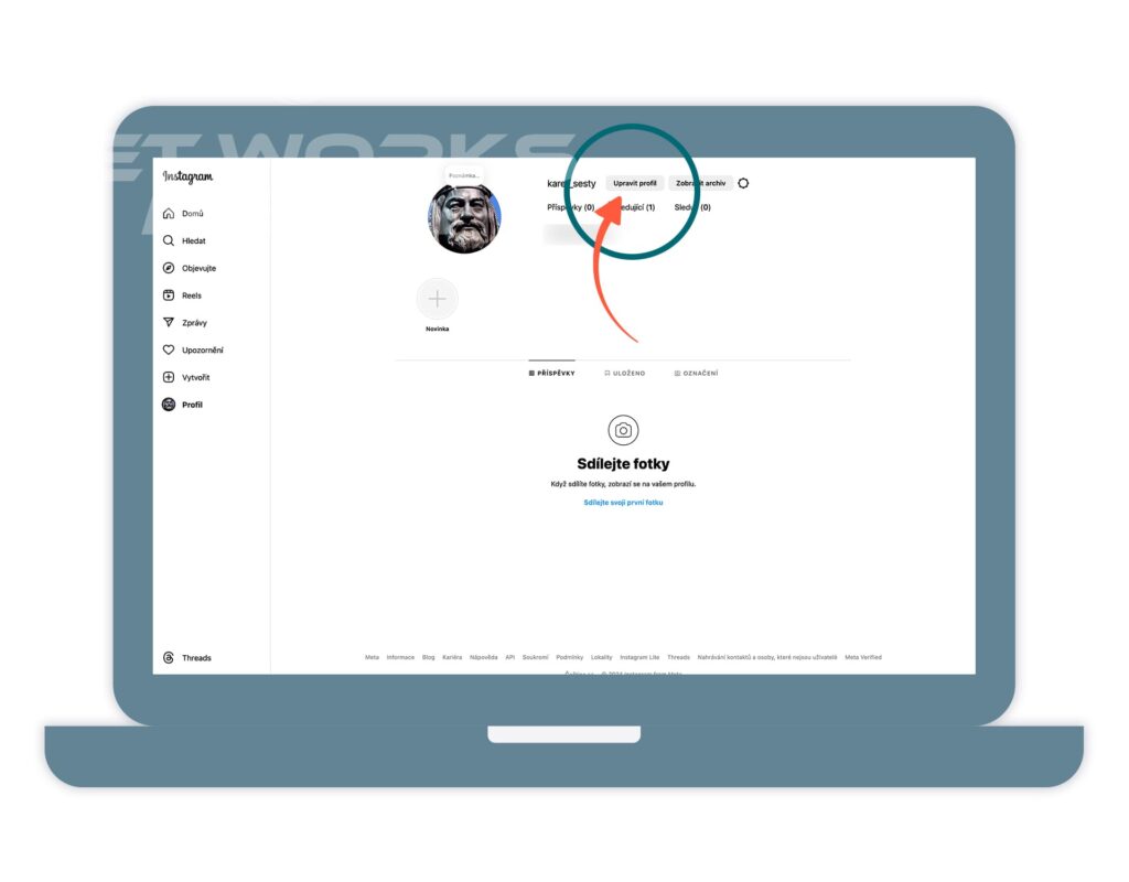 Jak přepnout Instagramový profil na počítači - 1