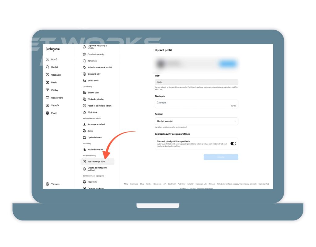Jak přepnout Instagramový profil na počítači - 2